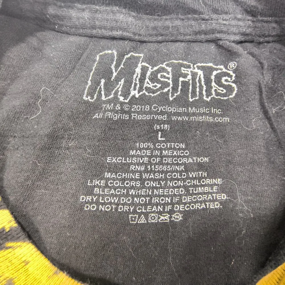 Misfits Band Graphic Short Sleeve Crew Neck Shirt Womens Size Large L Black - Picture 3 of 9
